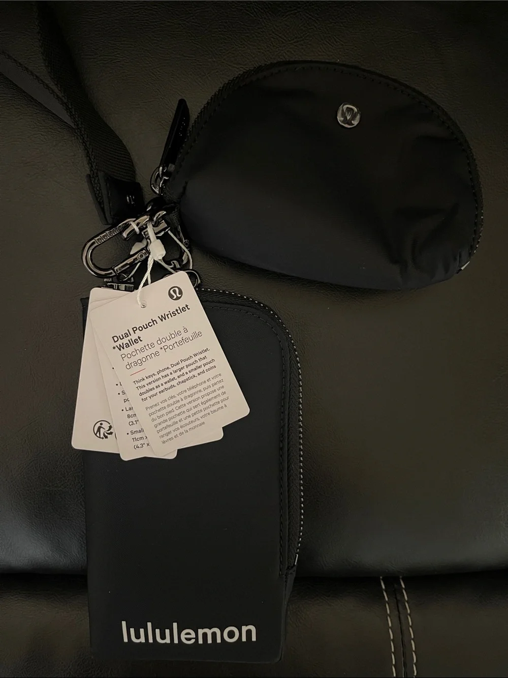 lululemon Black Dual Pouch Wristlet Wallet - Picture 2 of 3
